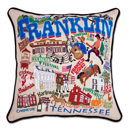 Midwest City Embroidered Decorative Throw Pillow