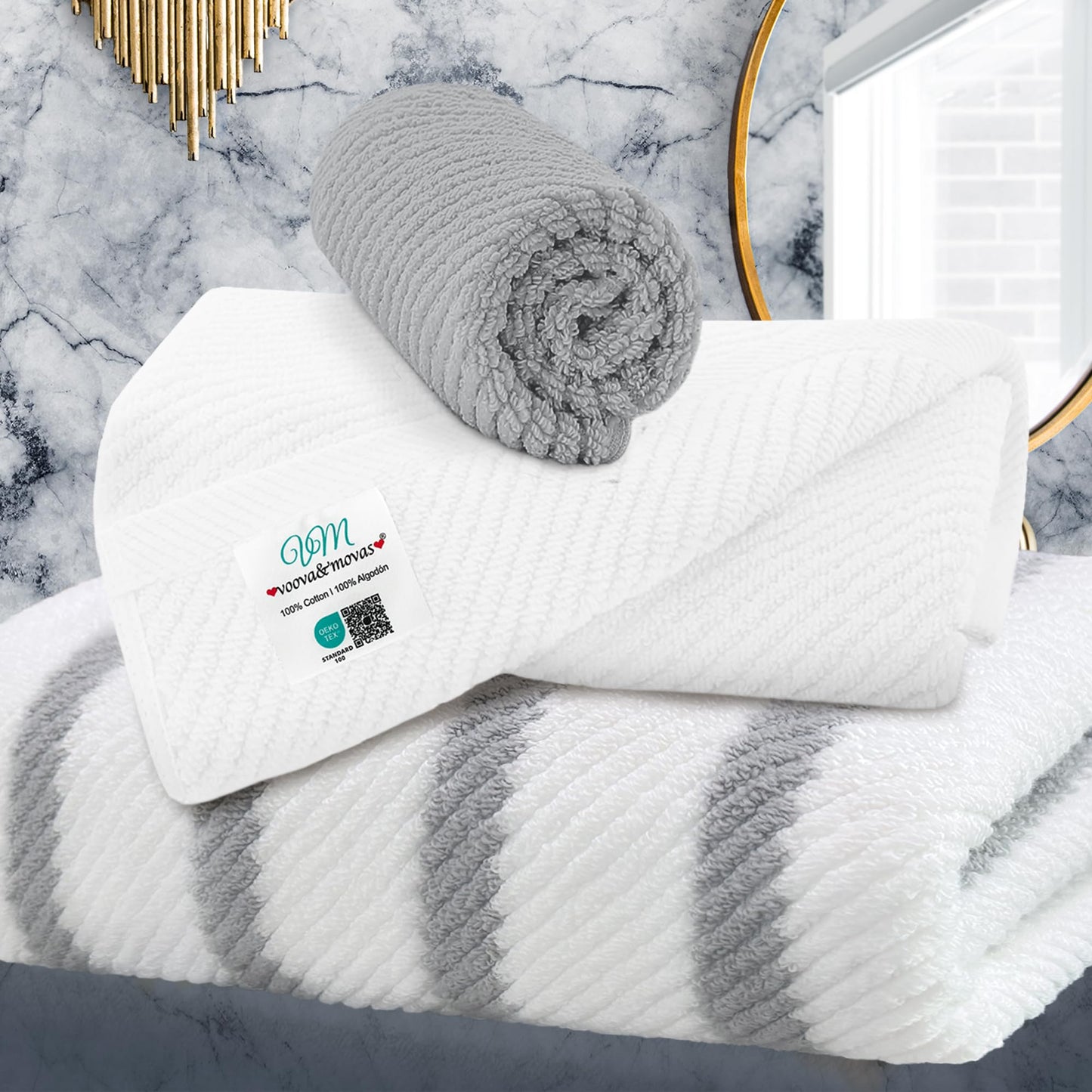 Cotton Bathroom Towel Gift Set 6-Piece Collection