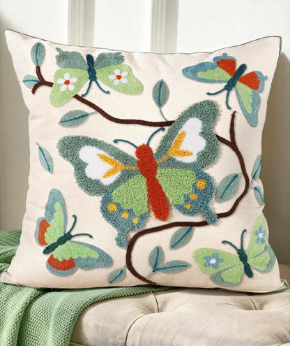 Boho Embroidered Throw Pillow Covers Set of 2