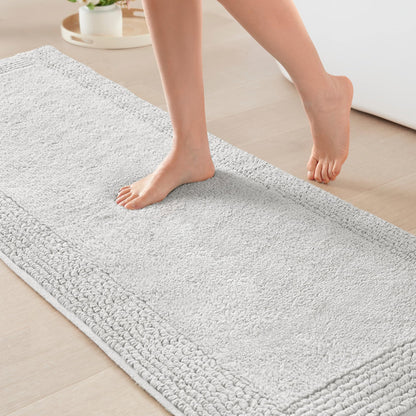 Luxury Cotton Tufted Bath Rug with Reversible Design