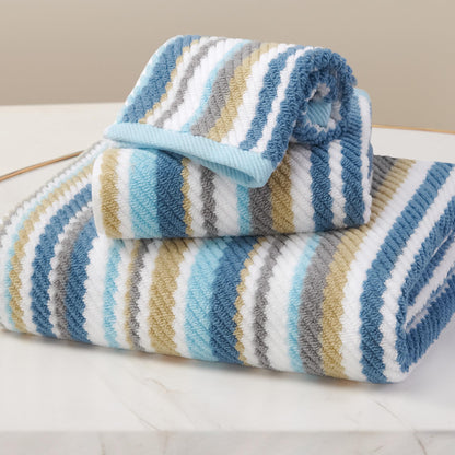 Striped Cotton Hand Towel Set Soft Quick-Dry Design