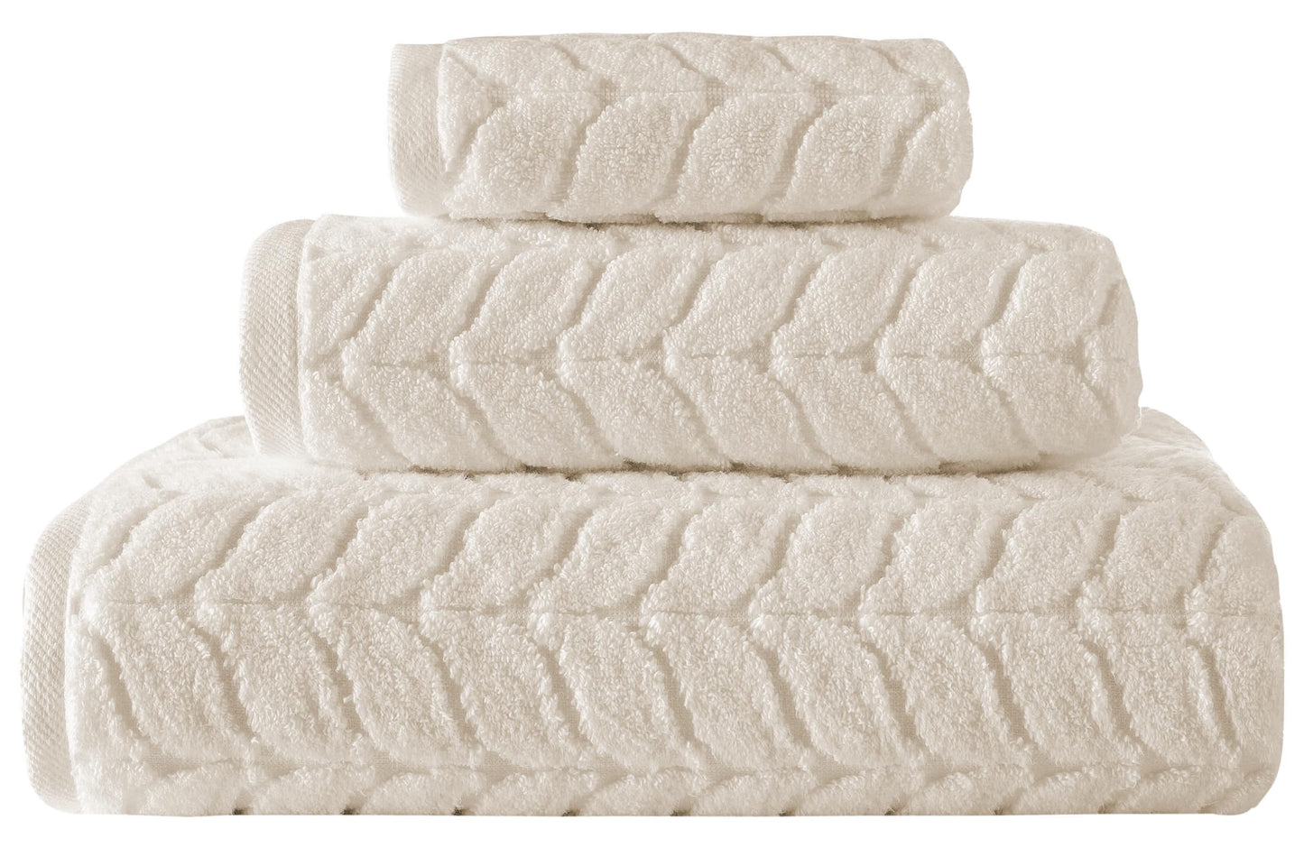 Turkish Cotton Towel Set Soft Plush Jacquard Design