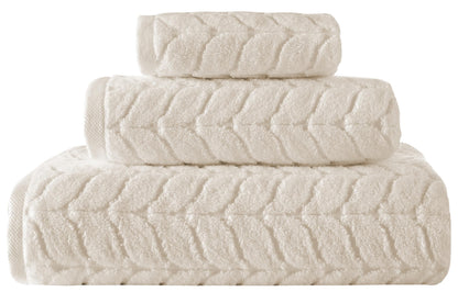 Turkish Cotton Towel Set Soft Plush Jacquard Design