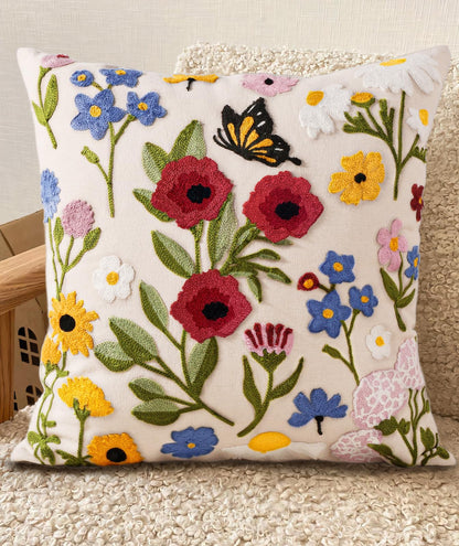 Boho Embroidered Throw Pillow Covers Set of 2