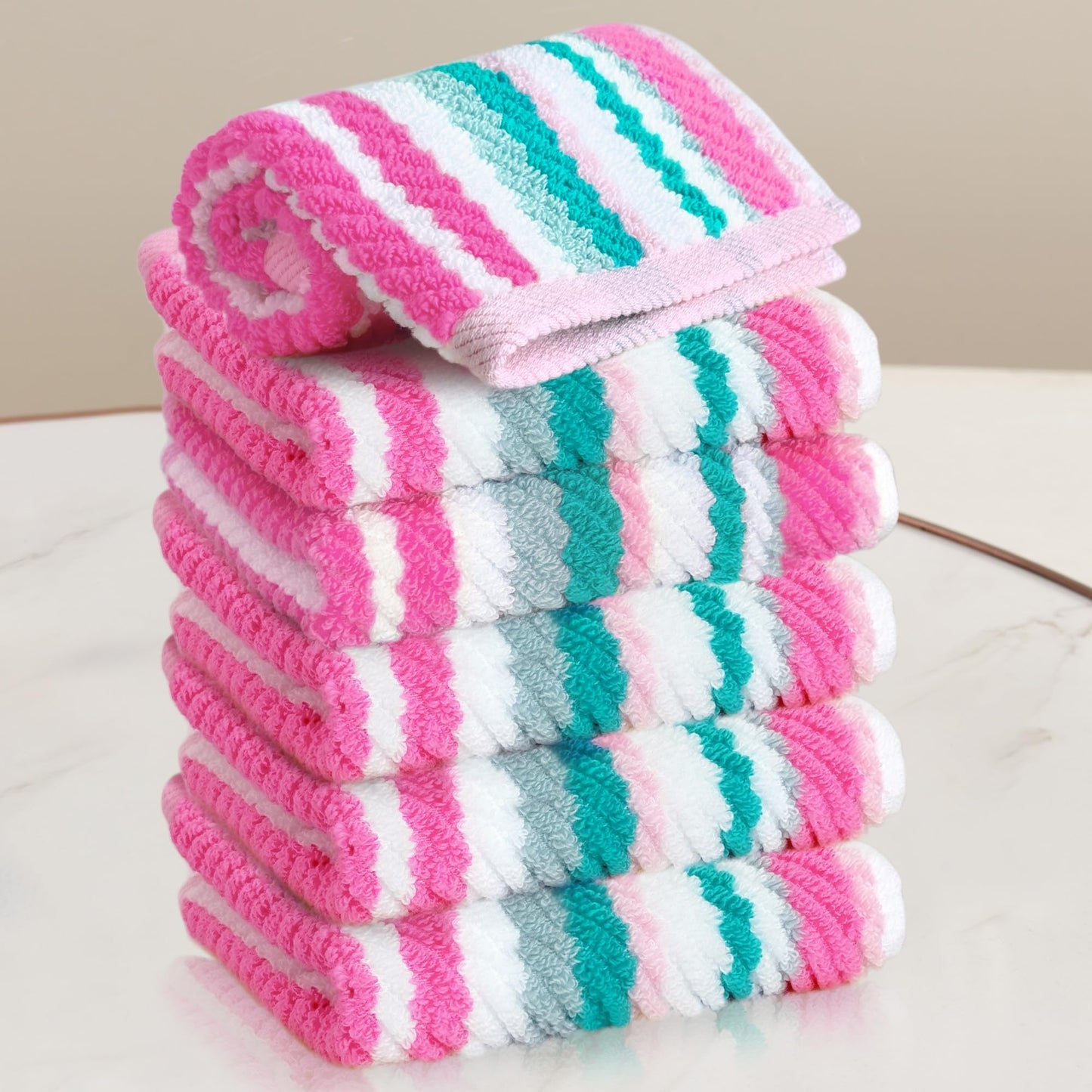 Striped Cotton Hand Towel Set Soft Quick-Dry Design