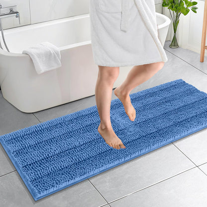 Thick Chenille Bath Rug with Absorbent Rubber Back