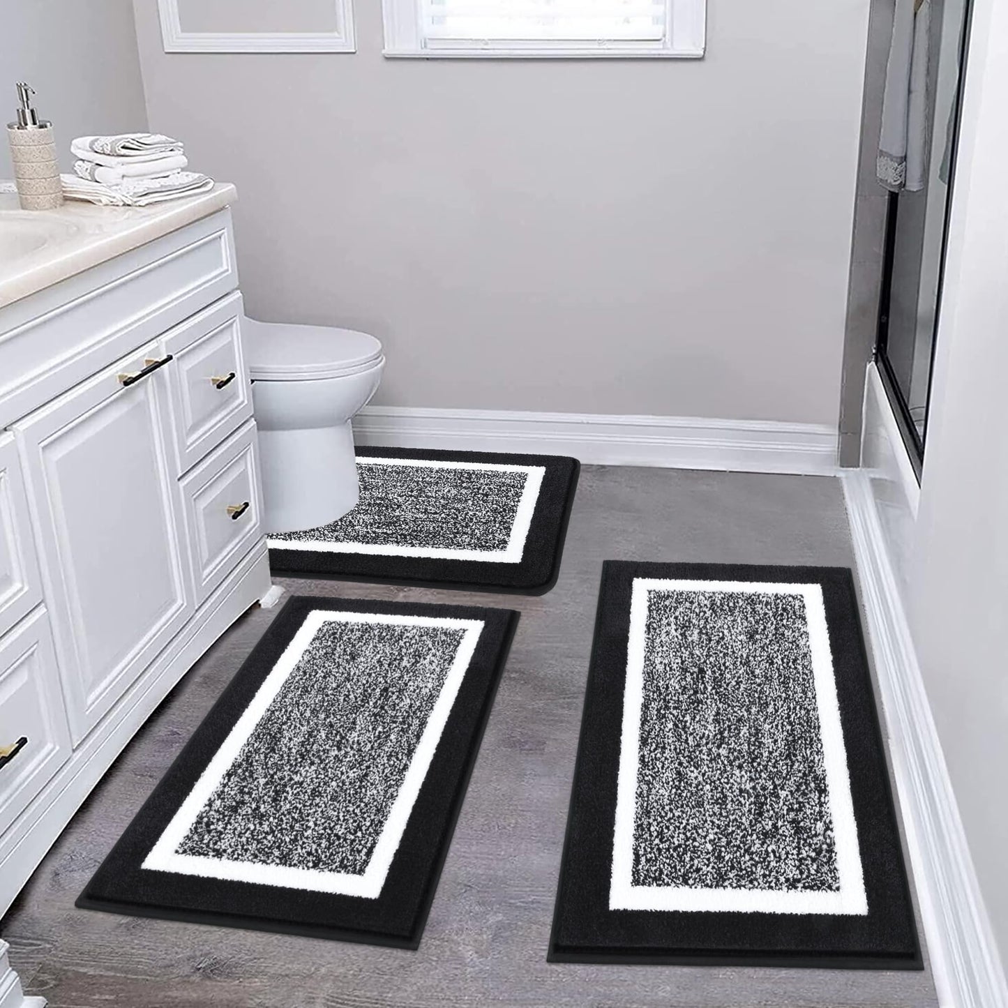 Microfiber Bath Rug Set with Plush Non-Slip Design