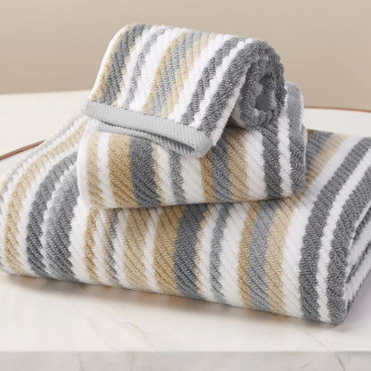 Striped Cotton Hand Towel Set Soft Quick-Dry Design