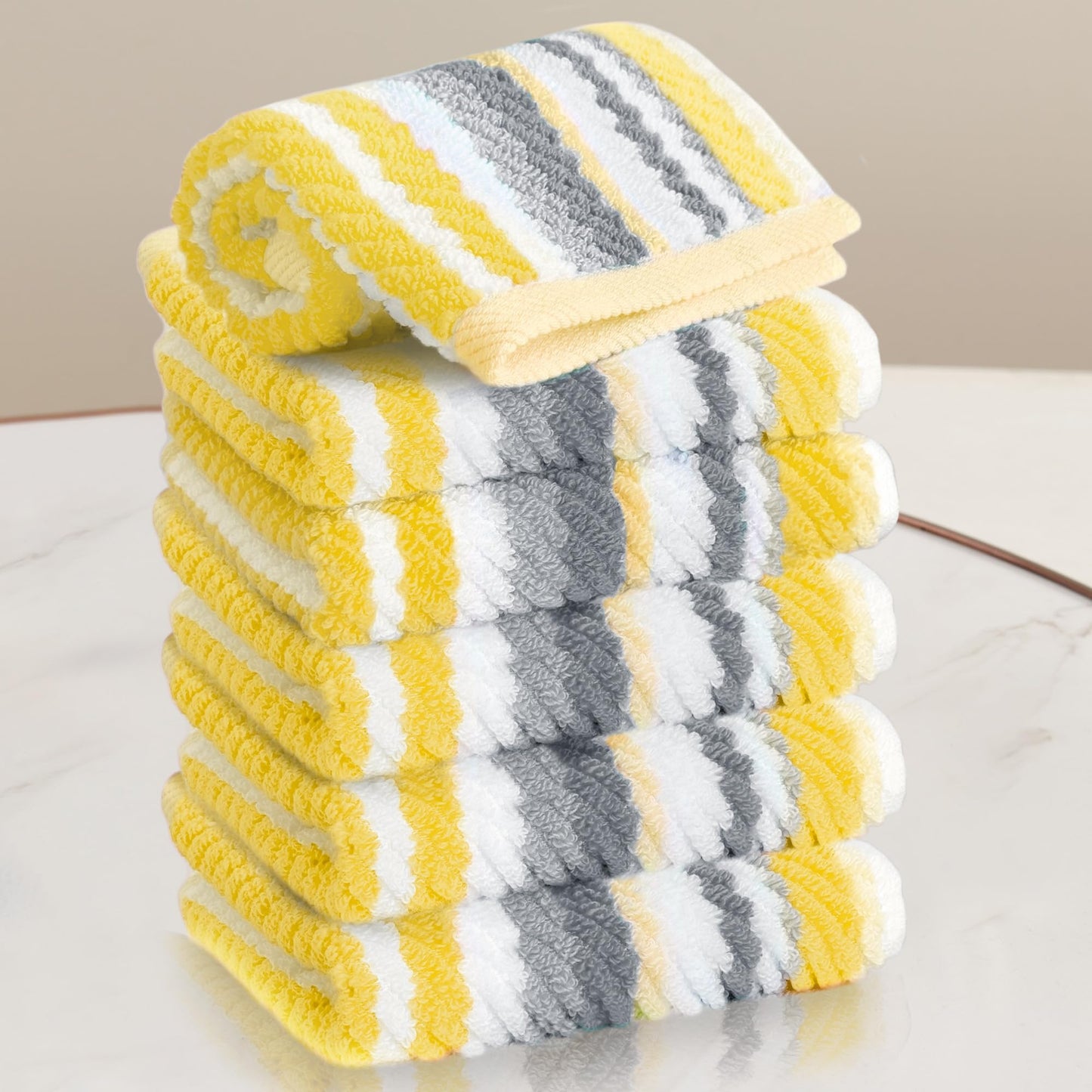 Striped Cotton Hand Towel Set Soft Quick-Dry Design