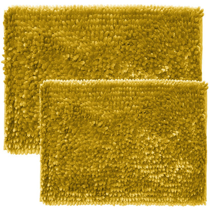 Butter Chenille Bath Rug Set with Non-Slip Backing