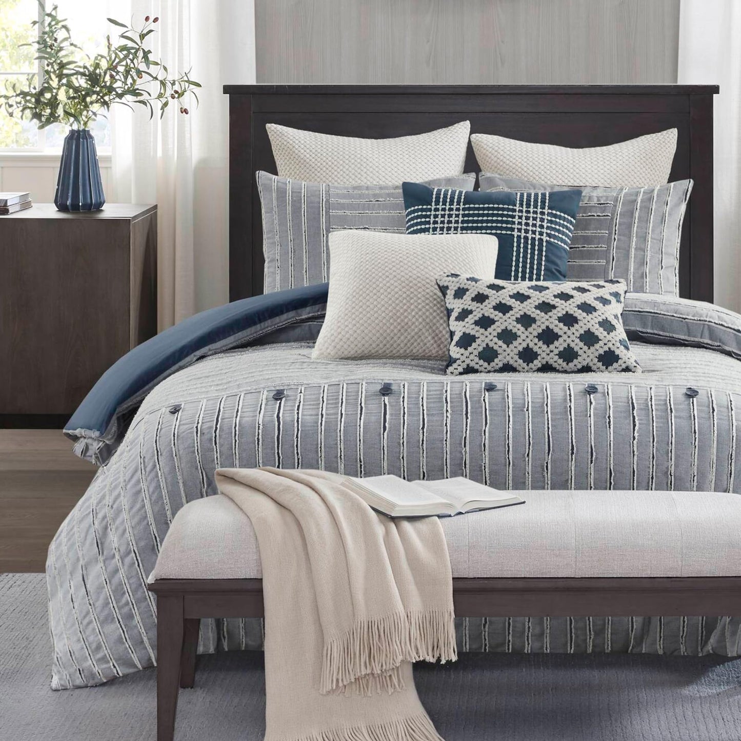 Jacquard Stripe Comforter Set with Removable Cover