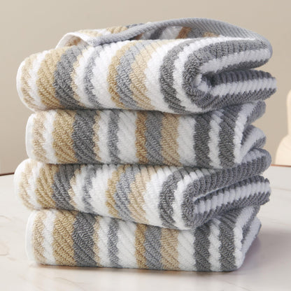 Striped Cotton Hand Towel Set Soft Quick-Dry Design