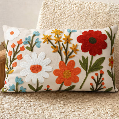 Boho Embroidered Throw Pillow Covers Set of 2