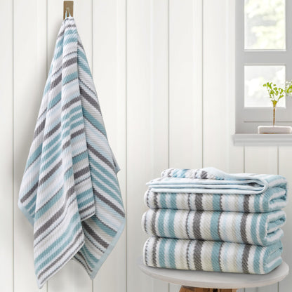 Striped Cotton Hand Towel Set Soft Quick-Dry Design