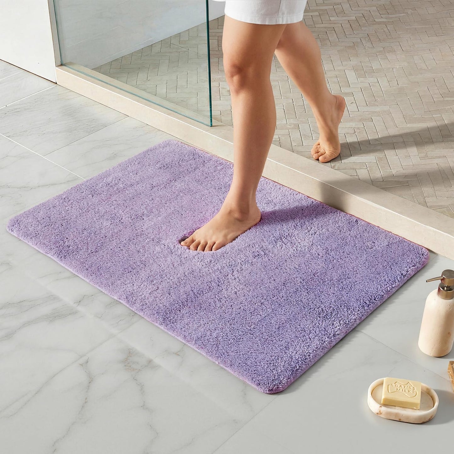 Ultra Soft Absorbent Bath Mat with Rubber Backing