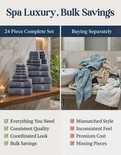 Complete Cotton Bathroom Towel Set Extra Large