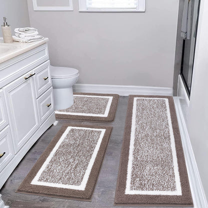 Microfiber Bath Rug Set with Plush Non-Slip Design