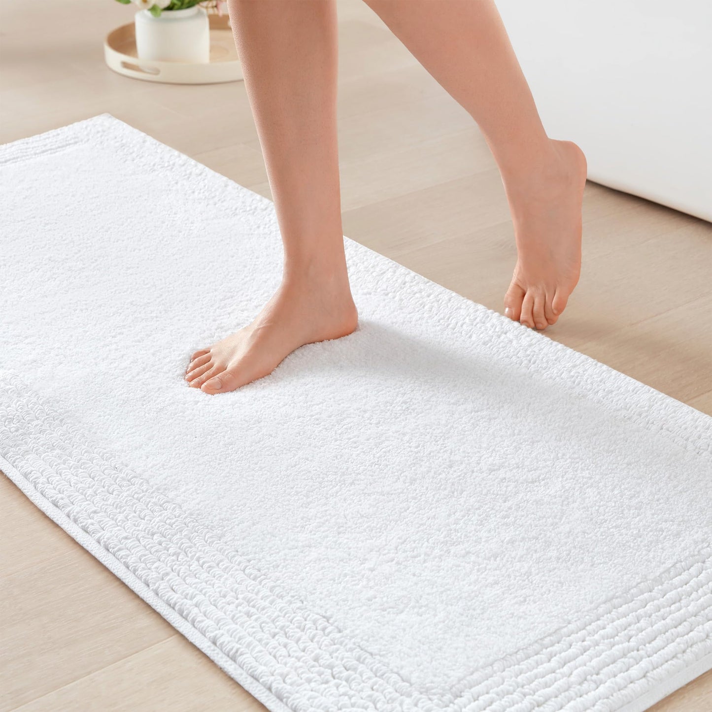 Luxury Cotton Tufted Bath Rug with Reversible Design