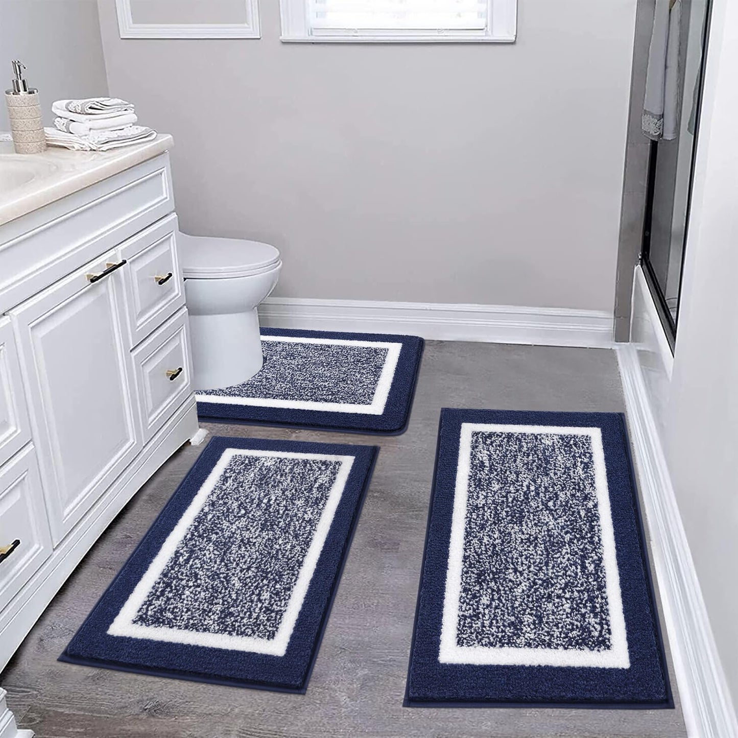Microfiber Bath Rug Set with Plush Non-Slip Design