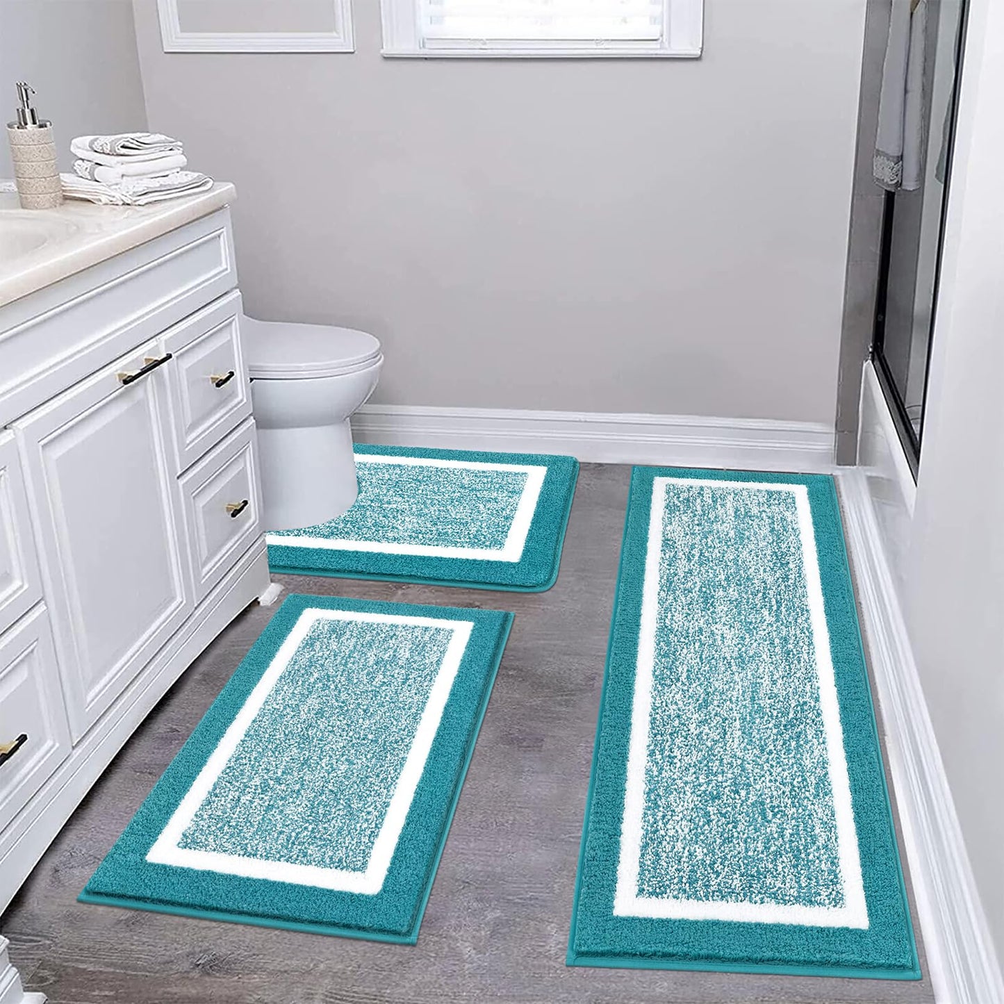 Microfiber Bath Rug Set with Plush Non-Slip Design