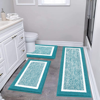 Microfiber Bath Rug Set with Plush Non-Slip Design