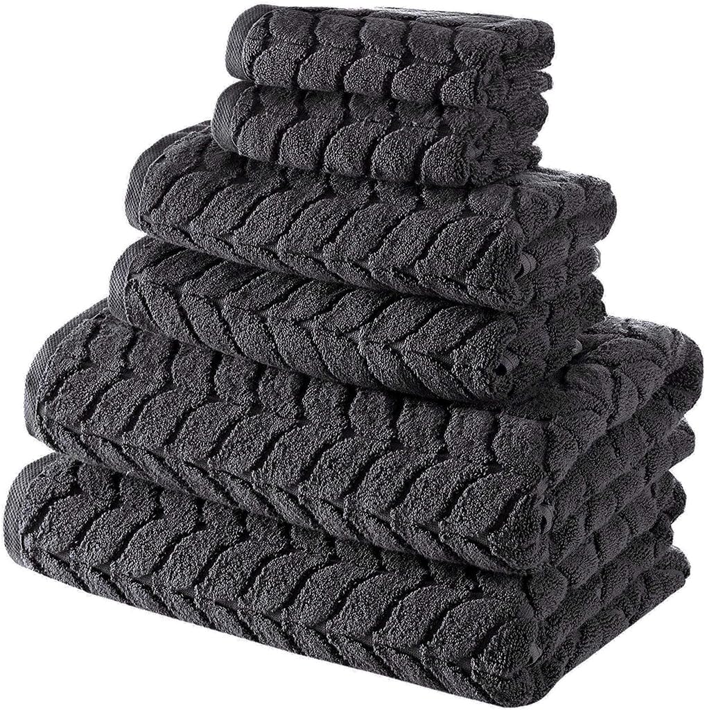 Turkish Cotton Towel Set Soft Plush Jacquard Design