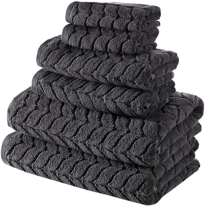 Turkish Cotton Towel Set Soft Plush Jacquard Design