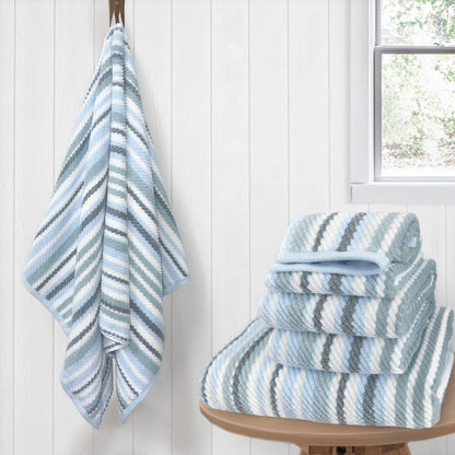 Striped Cotton Hand Towel Set Soft Quick-Dry Design