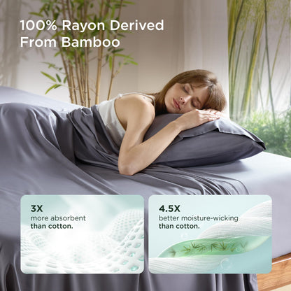 Cooling Bamboo Pillowcase Set Soft Breathable Cover