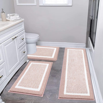 Microfiber Bath Rug Set with Plush Non-Slip Design
