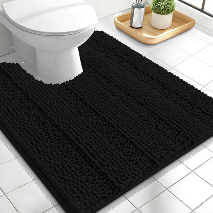 Thick Chenille Bath Rug with Absorbent Rubber Back