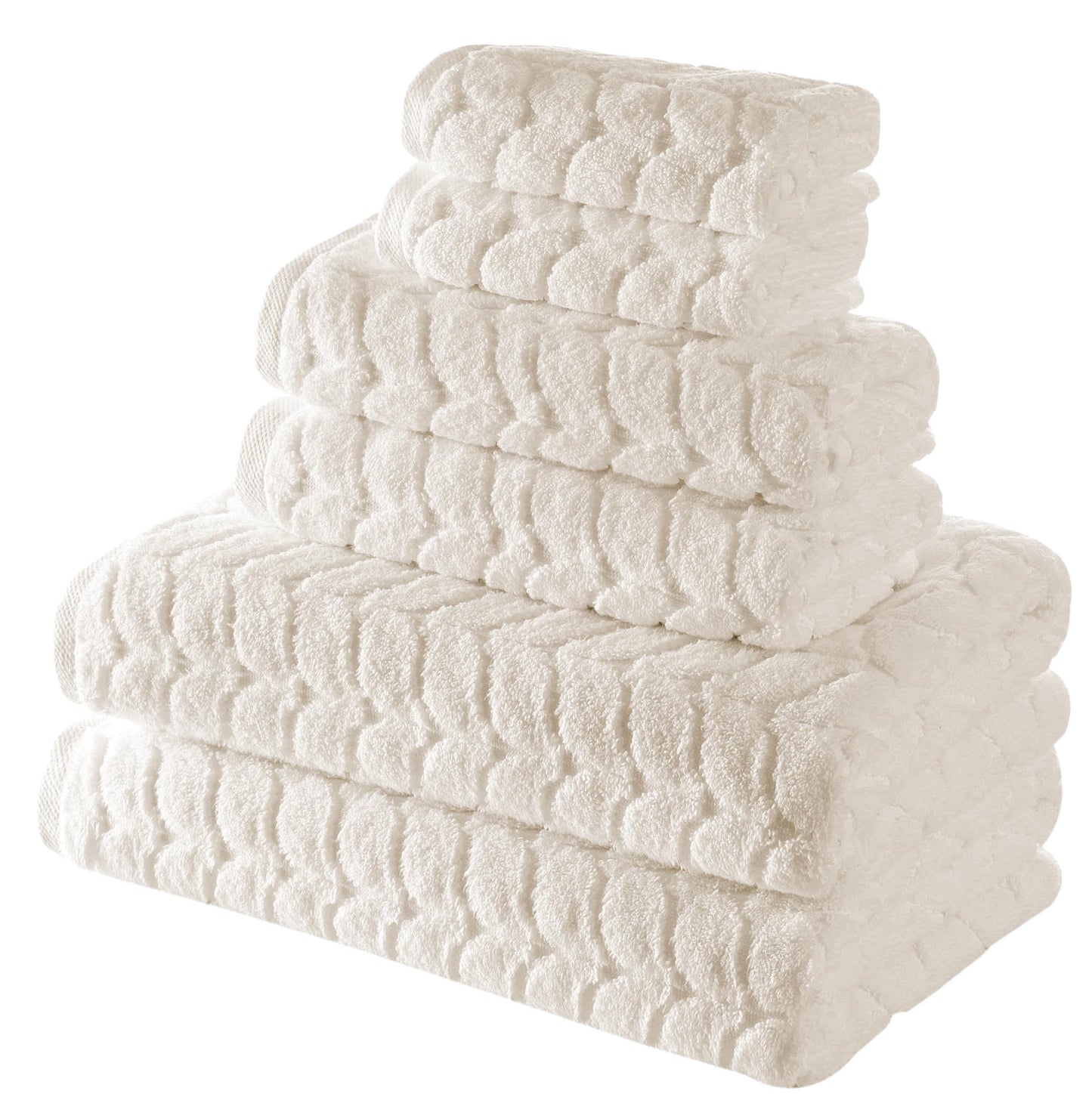 Turkish Cotton Towel Set Soft Plush Jacquard Design