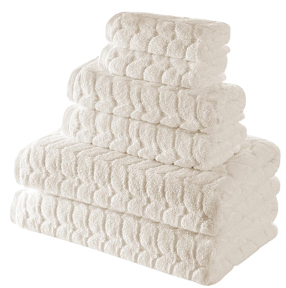 Turkish Cotton Towel Set Soft Plush Jacquard Design