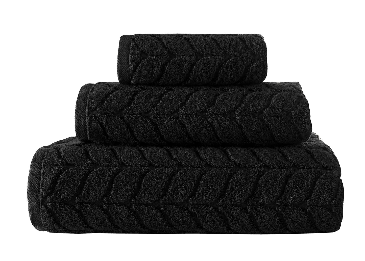 Turkish Cotton Towel Set Soft Plush Jacquard Design