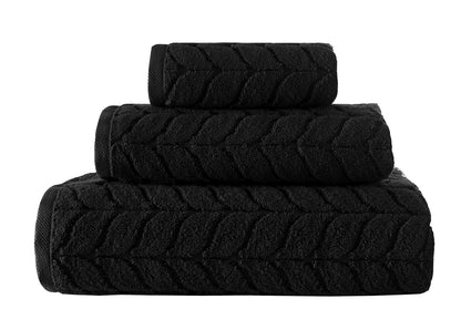Turkish Cotton Towel Set Soft Plush Jacquard Design