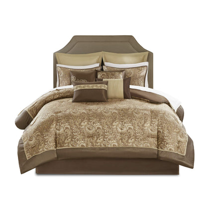 Paisley Comforter Set with Curtains 24-Piece Bedding