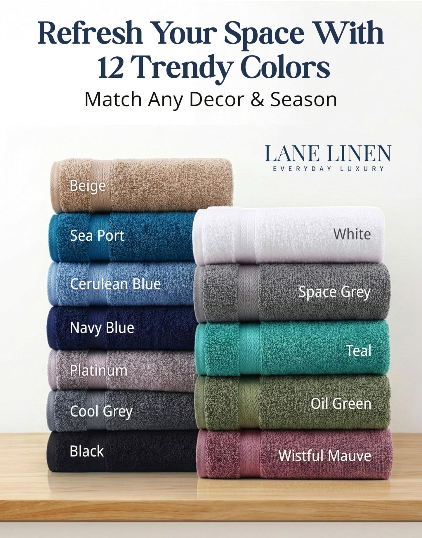 Complete Cotton Bathroom Towel Set Extra Large
