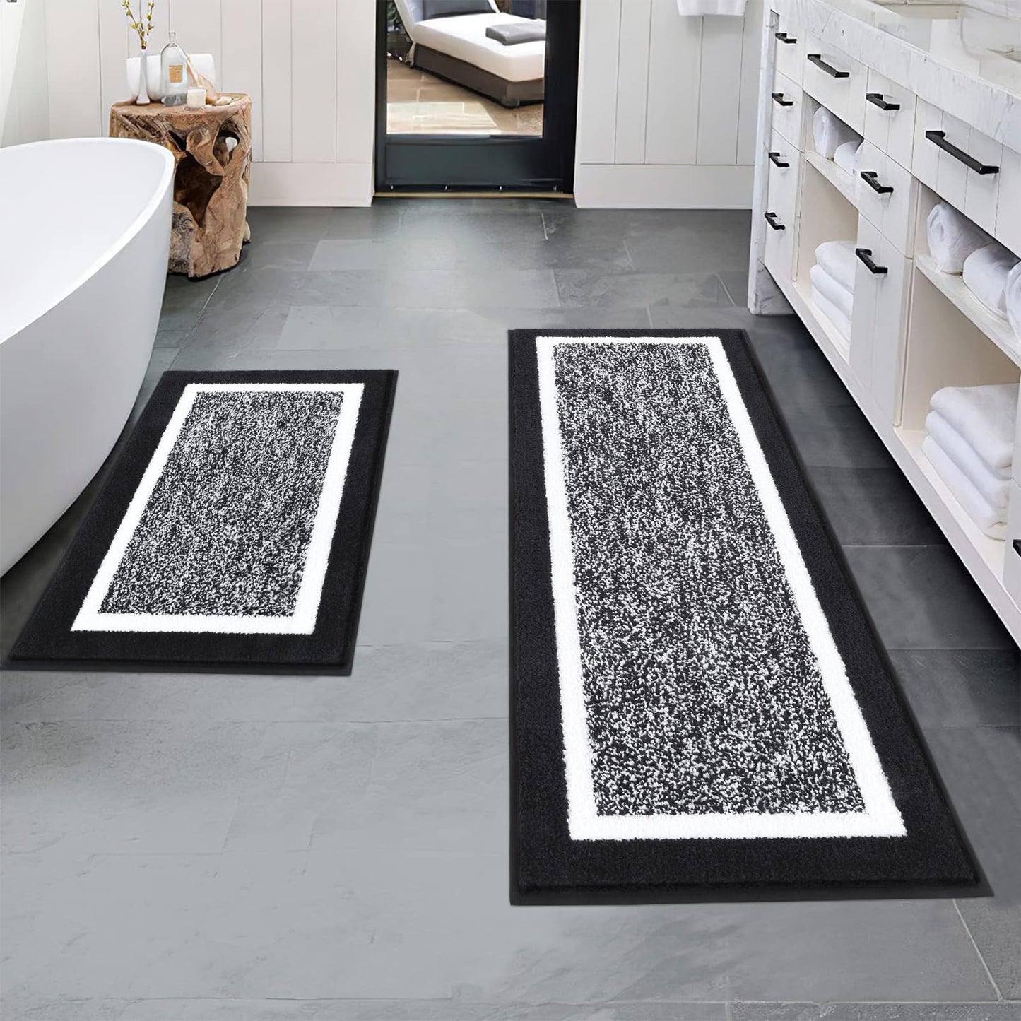 Microfiber Bath Rug Set with Plush Non-Slip Design