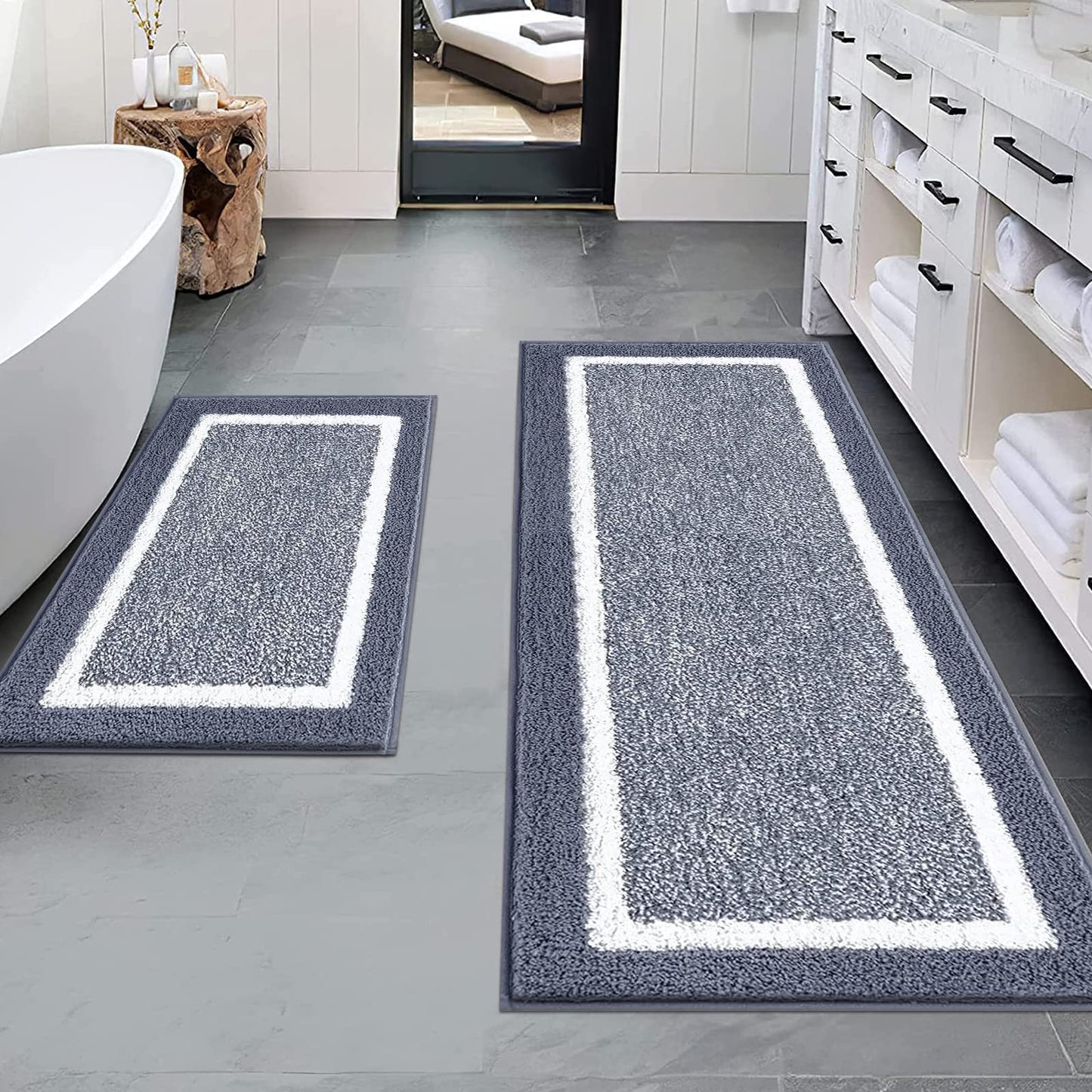 Microfiber Bath Rug Set with Plush Non-Slip Design