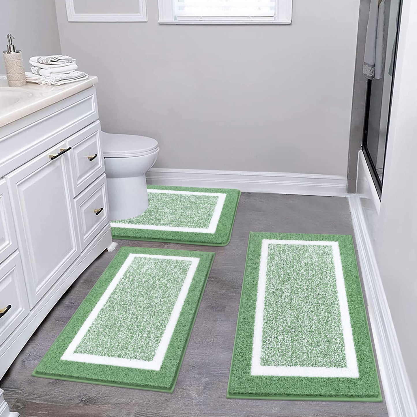 Microfiber Bath Rug Set with Plush Non-Slip Design