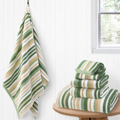Striped Cotton Hand Towel Set Soft Quick-Dry Design
