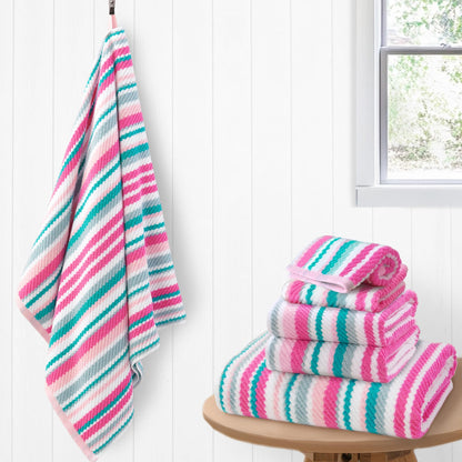 Striped Cotton Hand Towel Set Soft Quick-Dry Design
