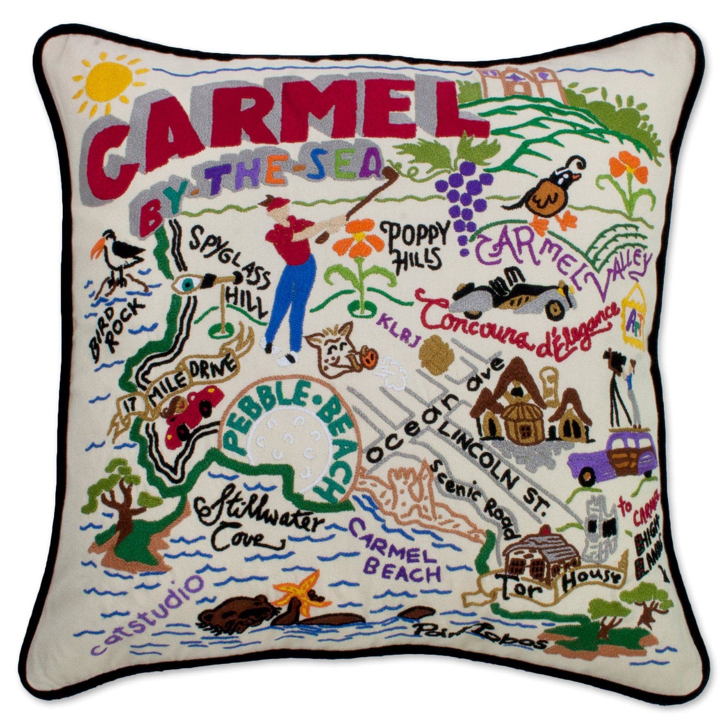 Midwest City Embroidered Decorative Throw Pillow