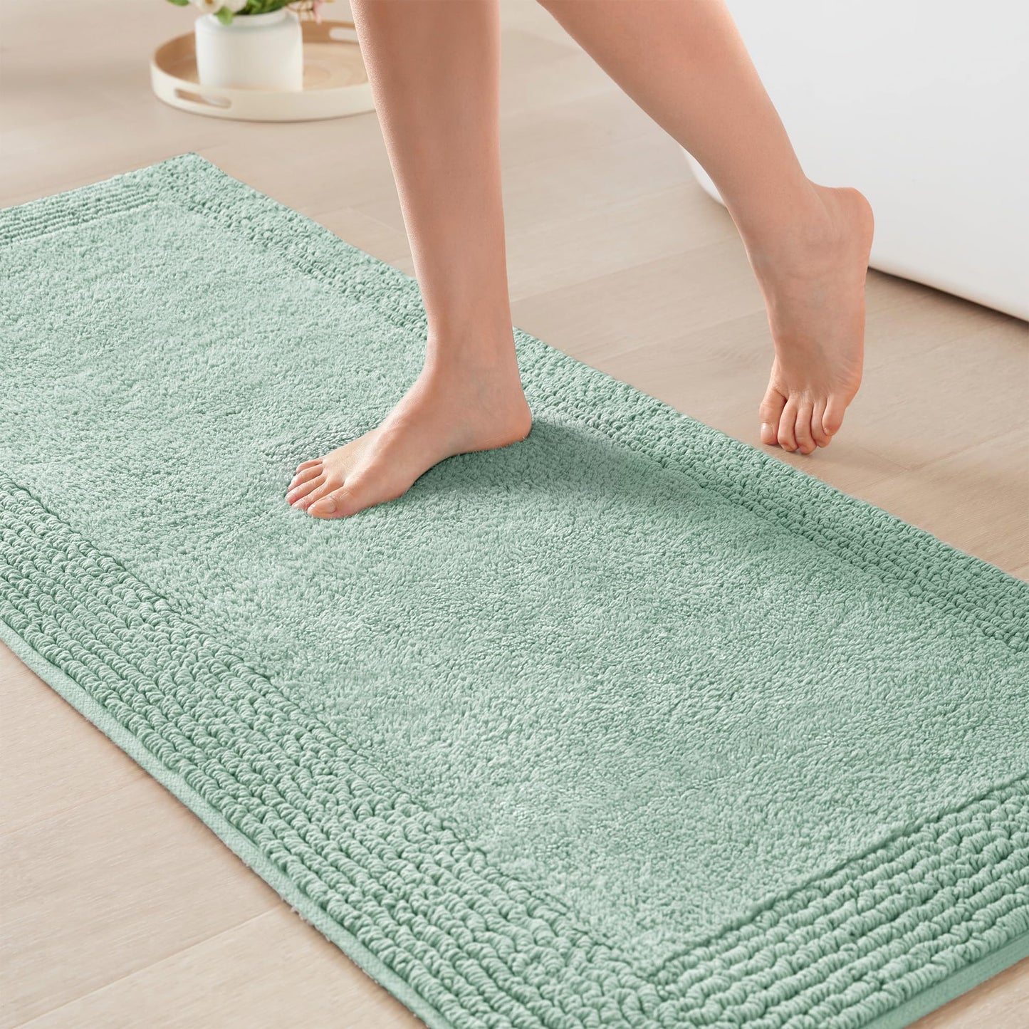 Luxury Cotton Tufted Bath Rug with Reversible Design