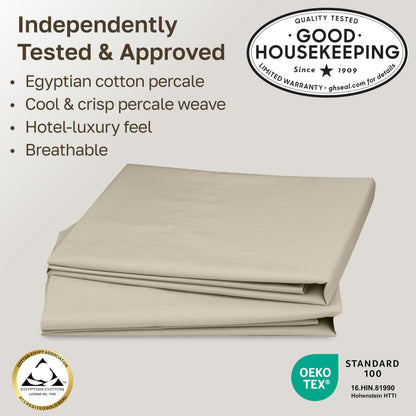 Egyptian Cotton, Soft and Crisp Percale Pillow Cases.
