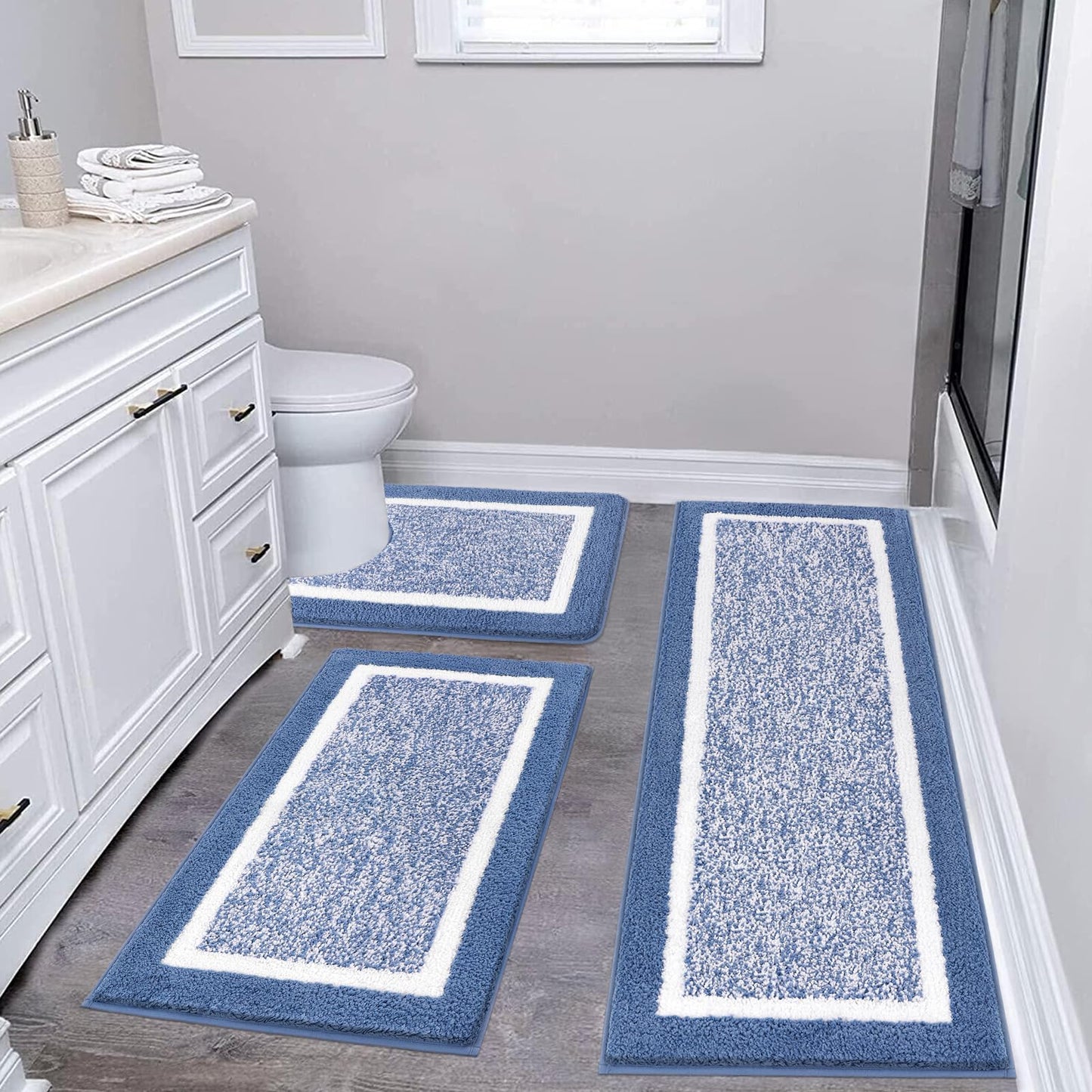 Microfiber Bath Rug Set with Plush Non-Slip Design