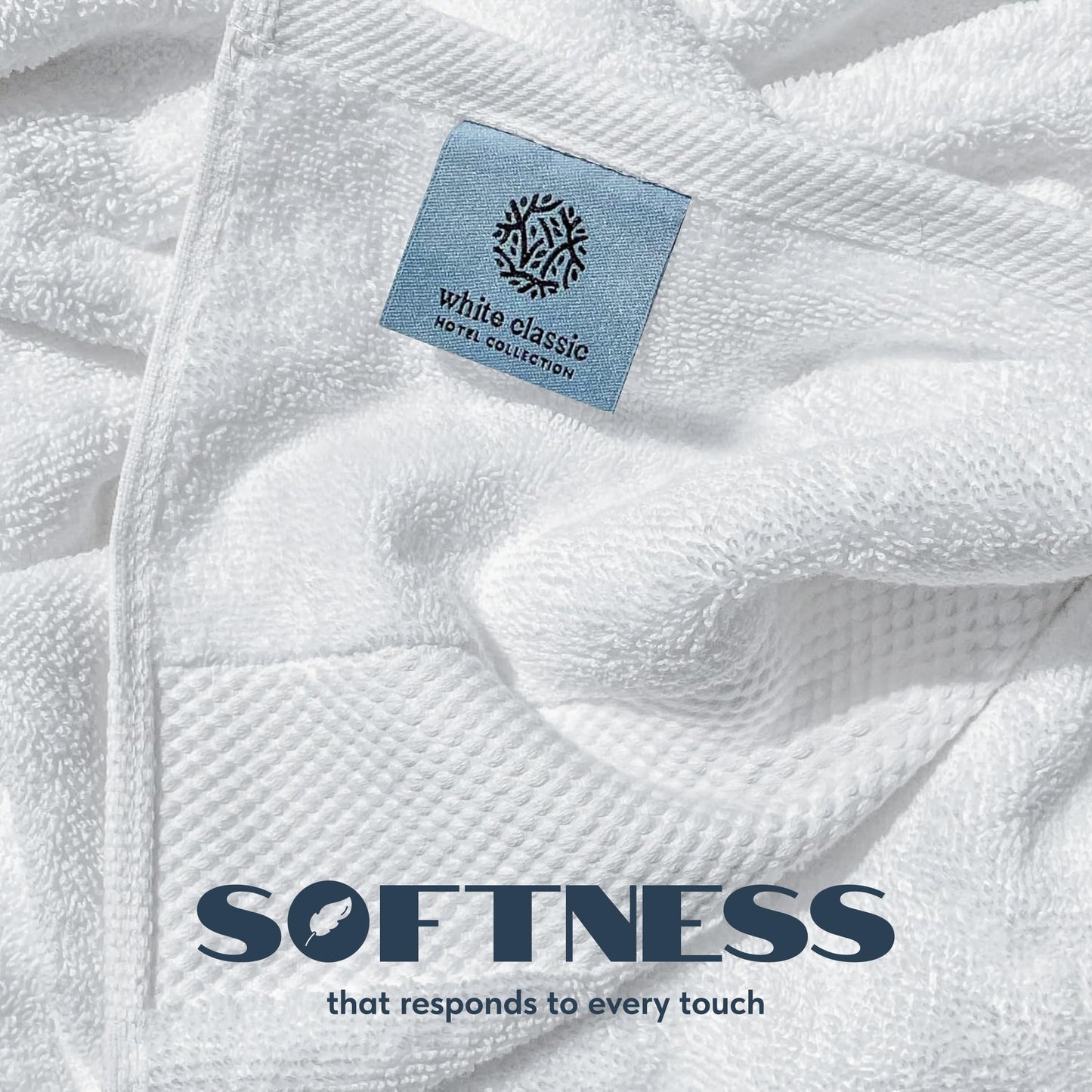 Luxury Cotton Bath Towel Set Thick Soft 4-Pack