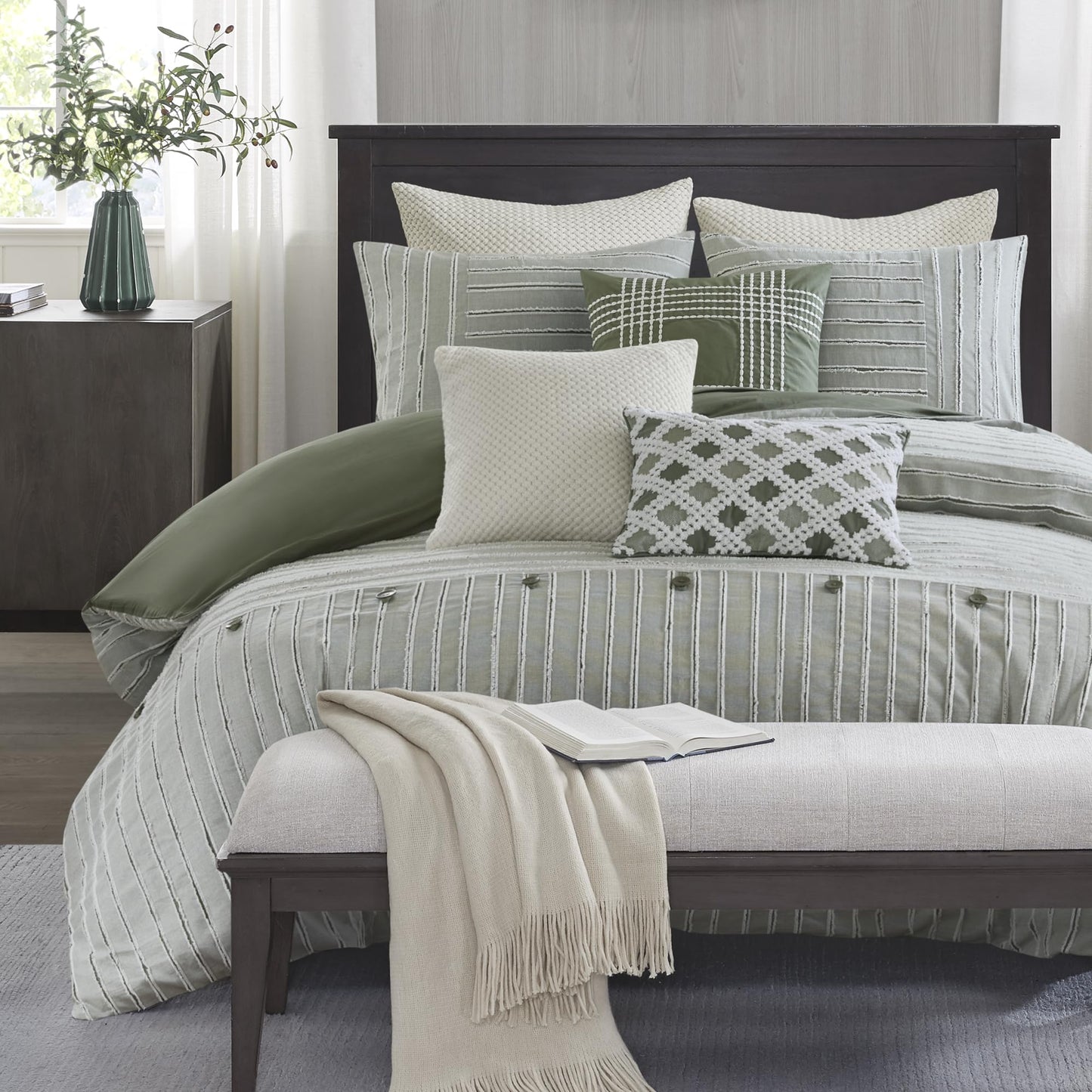 Jacquard Stripe Comforter Set with Removable Cover