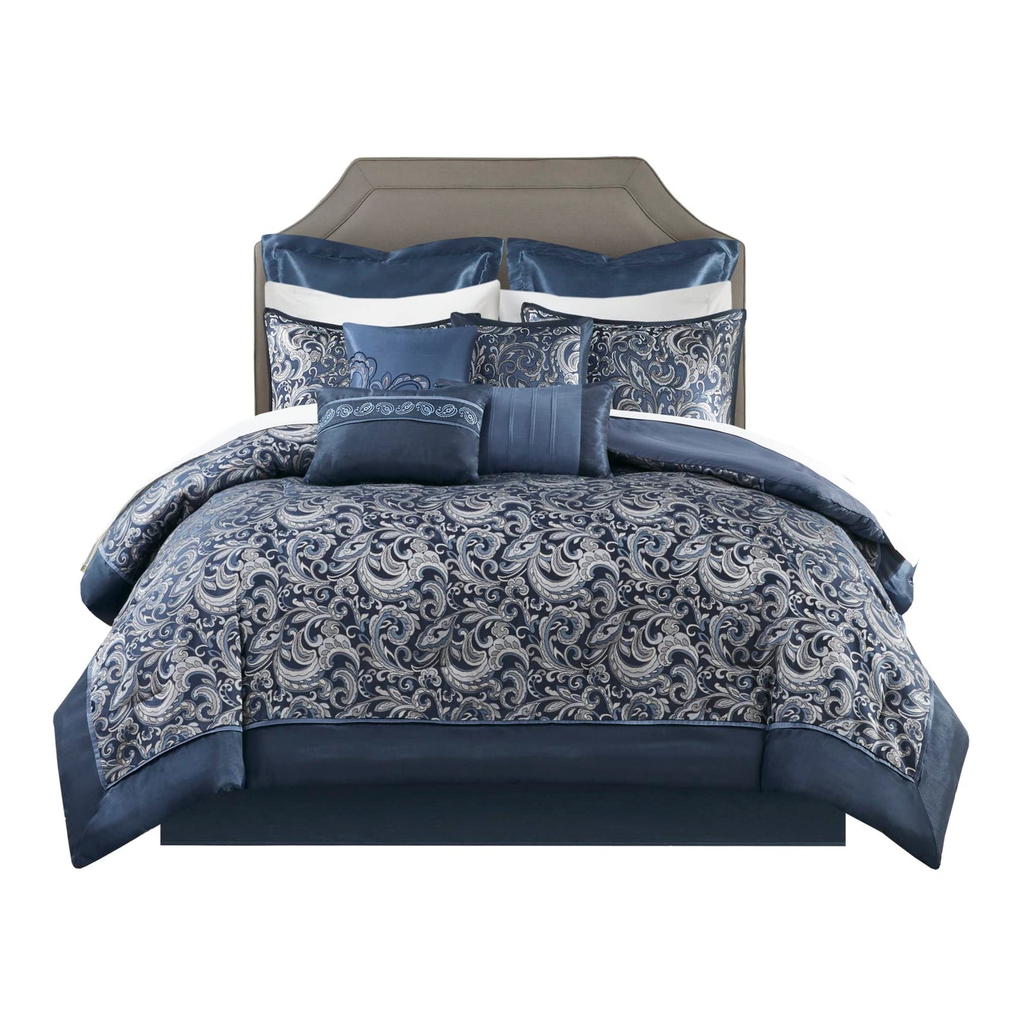 Paisley Comforter Set with Curtains 24-Piece Bedding