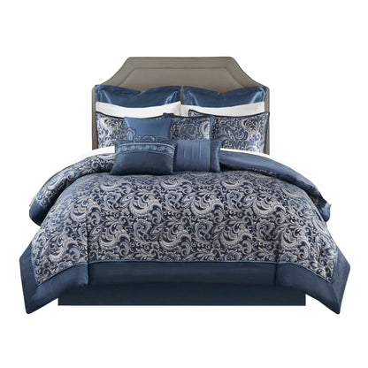 Paisley Comforter Set with Curtains 24-Piece Bedding